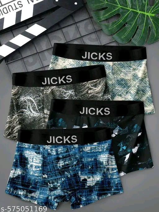 JICKS MEN'S ULTRA-COMFORT UNDERWEAR WITH ANTI-BACTERIAL PROTECTION PACK OF 4
